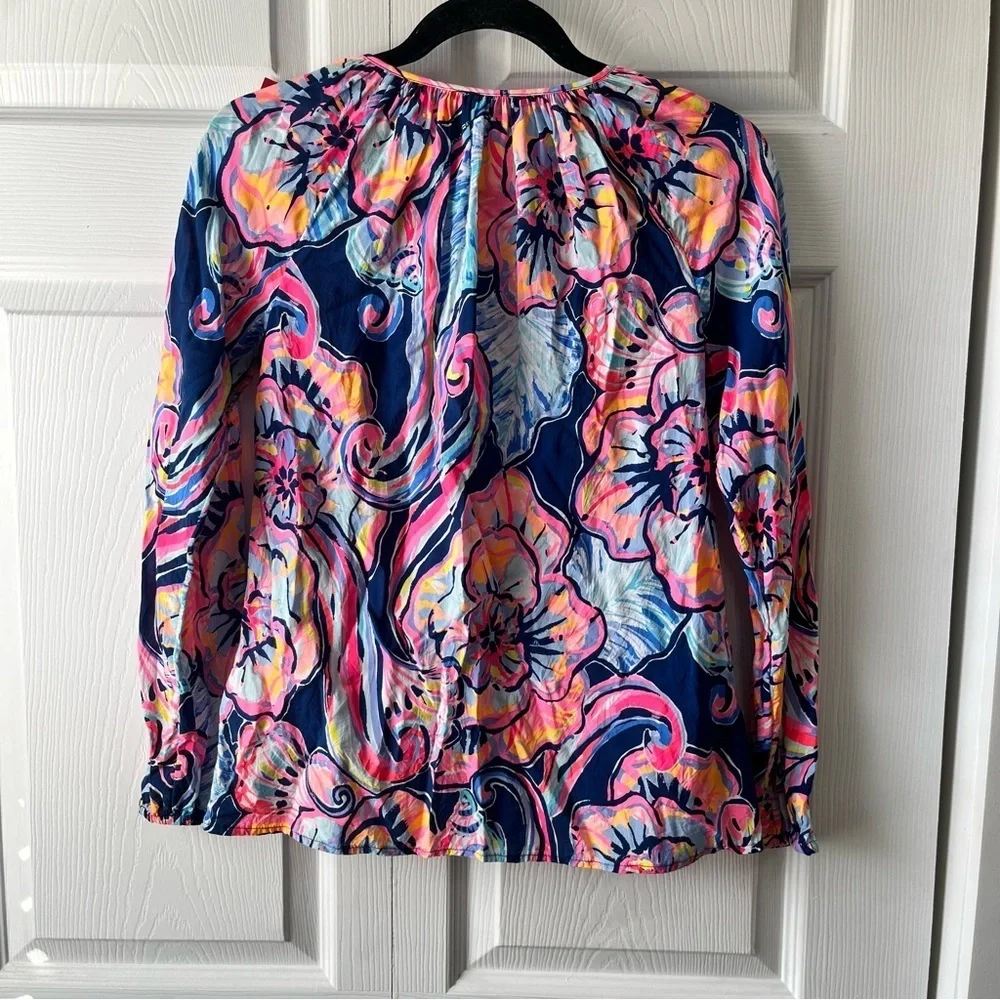 Lilly Pulitzer Willa Tunic Top Nauti Boho Bateau Size XXS - Picture 5 of 5